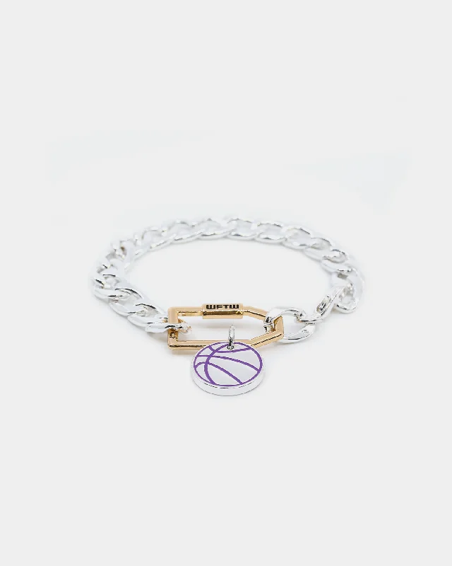 Wild For The Weekend Slam Dunk Basketball Bracelet Silver/Gold
