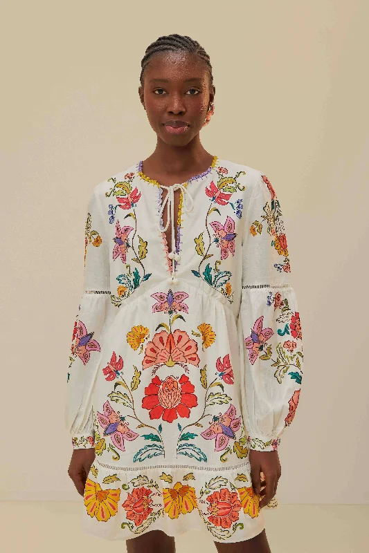 Off-White Floral Insects Mini Dress Date night mini dresses