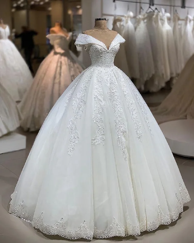 Sexy Prom Dress, Ball Gown Evening Dress, Wedding Dress Satin Wedding Dress