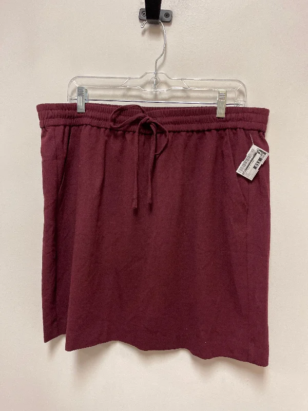 Skirt Mini & Short By Loft In Red, Size: L Fitted Pleated Skirt
