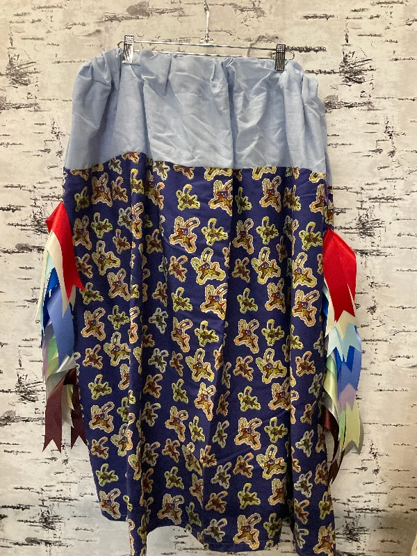 Handmade Riders Blue w/ Lt Blue Top Ribbon Skirt Casual chic unclassified skirts