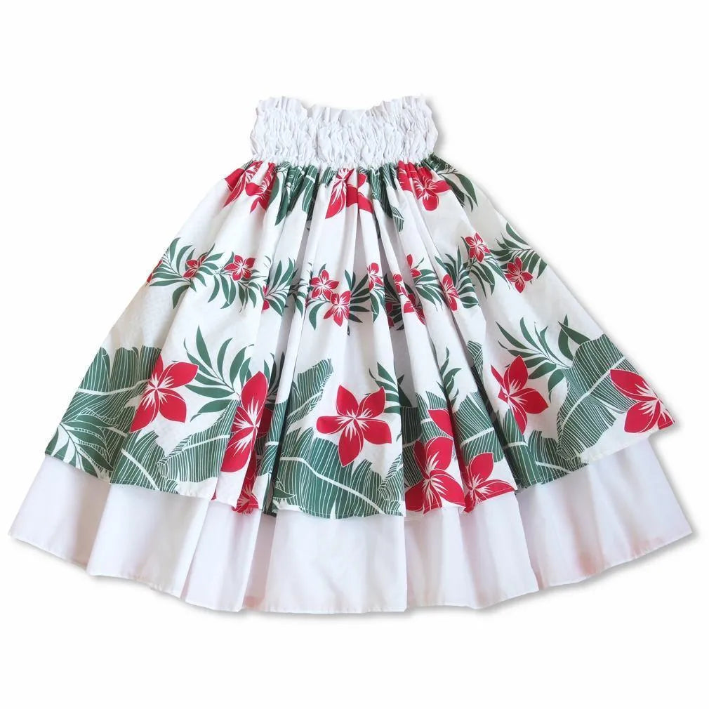 Mele White Double Pa'u Hawaiian Hula Skirt Y2K unclassified skirts