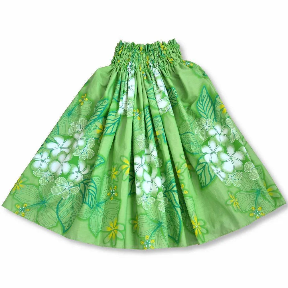 Plumeria Shower Green Single Pa'u Hawaiian Hula Skirt Formal unclassified skirts