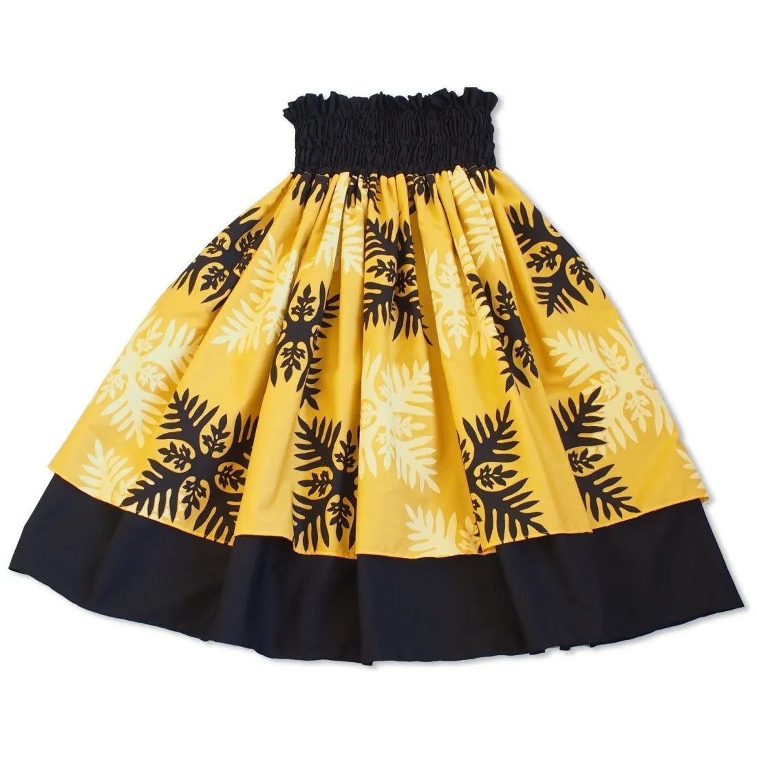 Quilt Yellow Double Pa'u Hawaiian Hula Skirt Chiffon unclassified skirts