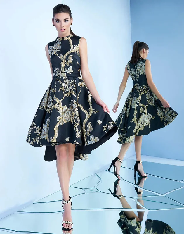 Ieena Duggal 25721i High Neck Floral Print High Low Dress Urban Outfitters floral dresses