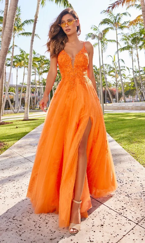 Beaded Lace Long A-Line Prom Dress Colette CL2025 Lace Dress Set